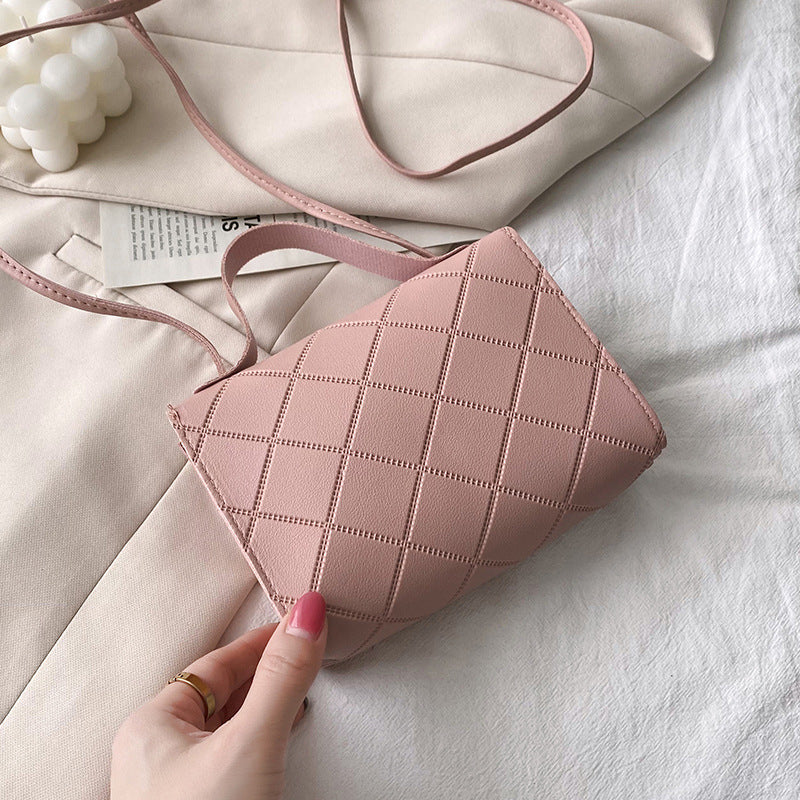 Quilted PU Small Square Crossbody Bag