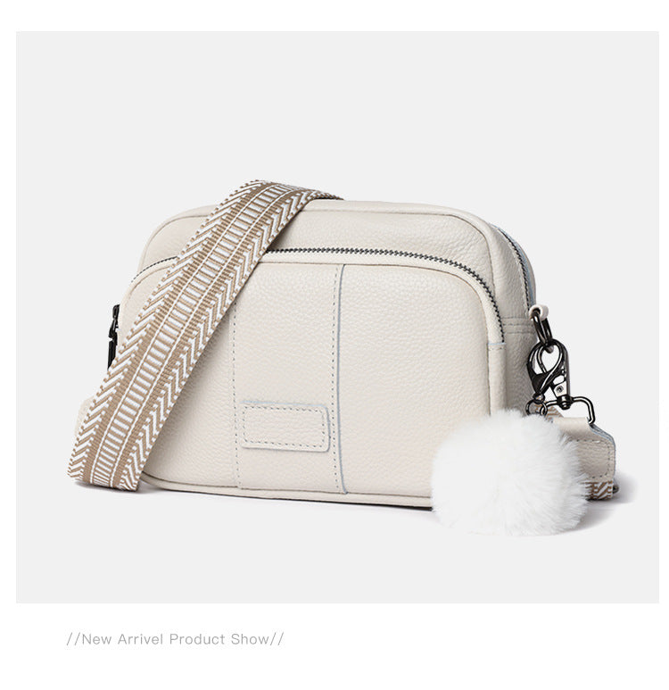Genuine Leather Crossbody Bag, Minimalist Square Shoulder Bag for Women