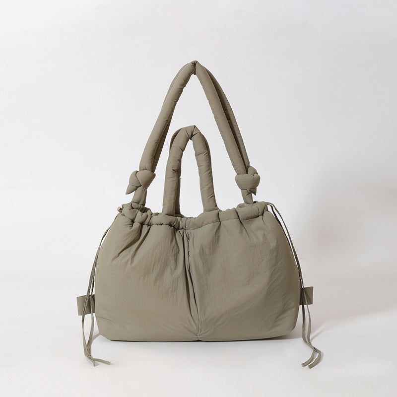 Nylon Drawstring Puffer Backpack