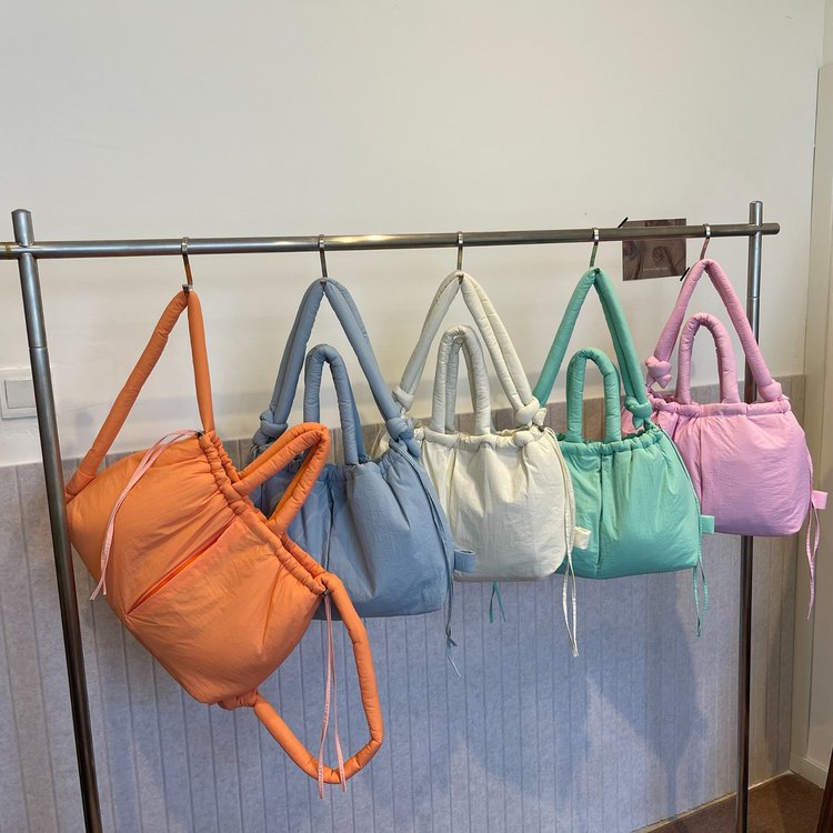 Nylon Drawstring Puffer Backpack