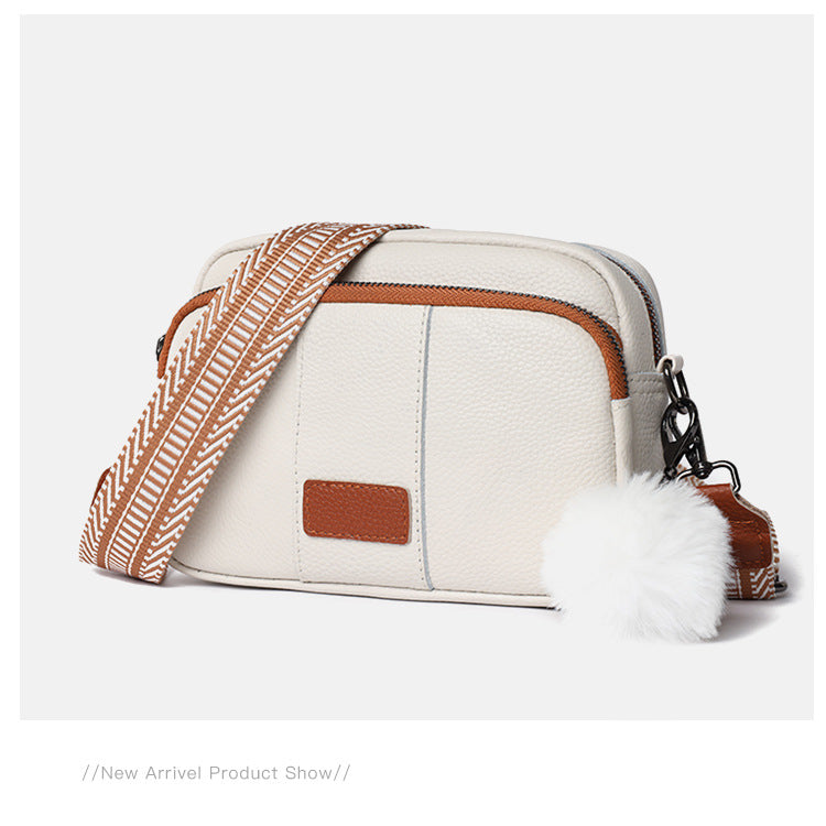 Genuine Leather Crossbody Bag, Minimalist Square Shoulder Bag for Women