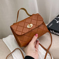 Quilted PU Small Square Crossbody Bag
