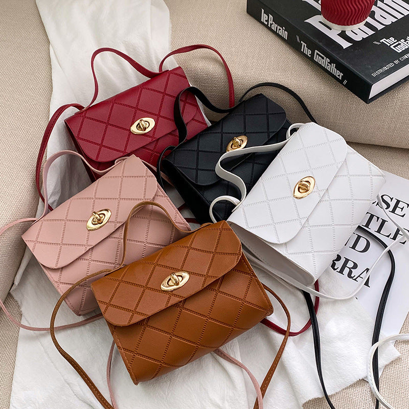 Quilted PU Small Square Crossbody Bag