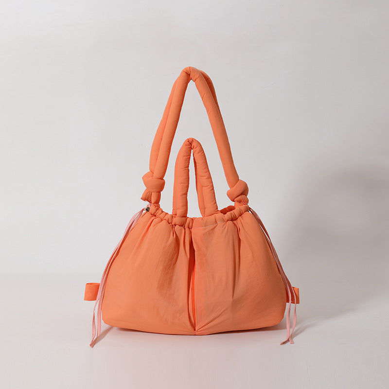 Nylon Drawstring Puffer Backpack