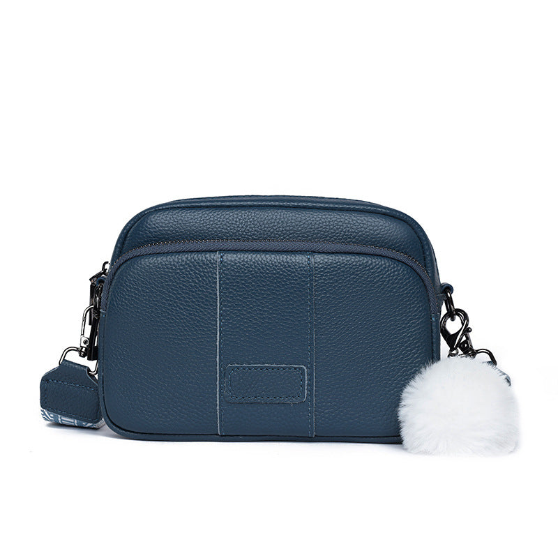 Genuine Leather Crossbody Bag, Minimalist Square Shoulder Bag for Women