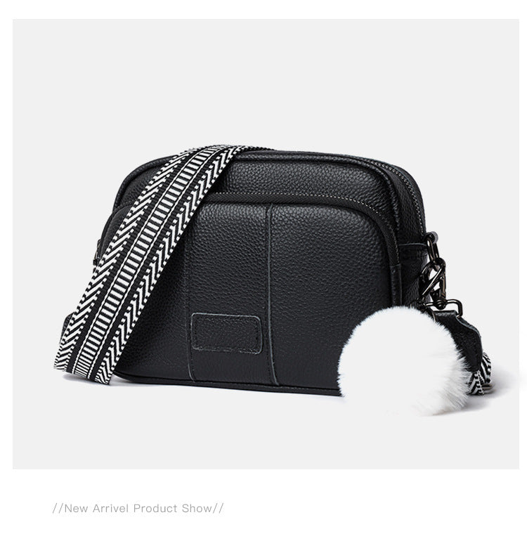 Genuine Leather Crossbody Bag, Minimalist Square Shoulder Bag for Women